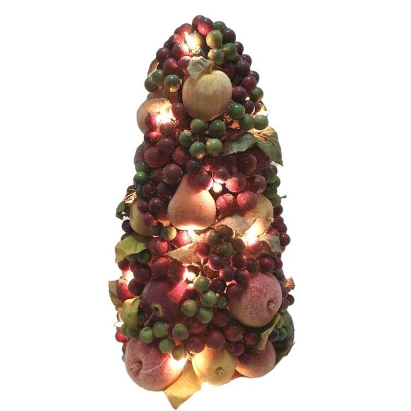 Christmas Tree with Sugared Fruits and Lights 15" READ - Picture 1 of 12
